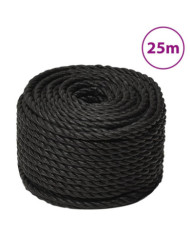 Corde de travail Noir 14 mm 25 m polypropylène | Mobilier & Déco