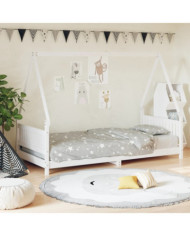 Cadre de lit pour enfants blanc 90x190 cm bois de pin massif | Mobilier & Déco