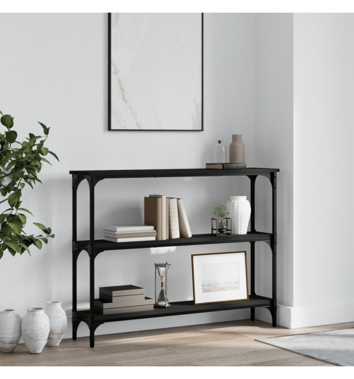 Table console noir 100x22,5x75 cm bois d'ingénierie | Mobilier & Déco