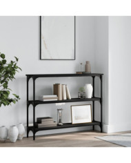 Table console noir 100x22,5x75 cm bois d'ingénierie | Mobilier & Déco