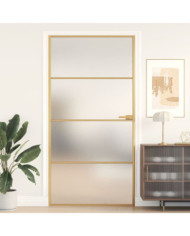 Porte intérieure mince doré verre trempé aluminium | Mobilier & Déco