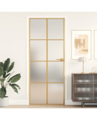 Porte intérieure mince doré 83x201,5 cm verre trempé aluminium | Mobilier & Déco