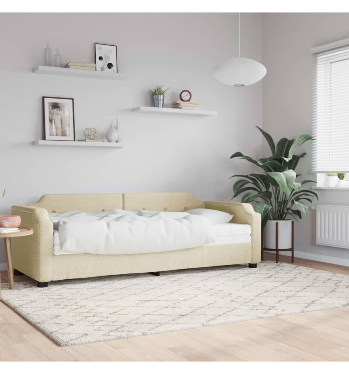 Lit de jour avec matelas crème 80x200 cm tissu | Mobilier & Déco