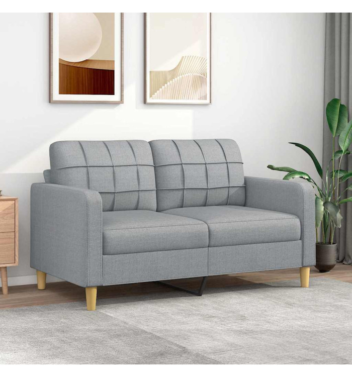 Canapé à 2 places Gris clair 140 cm Tissu | Mobilier & Déco