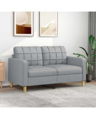 Canapé à 2 places Gris clair 140 cm Tissu | Mobilier & Déco