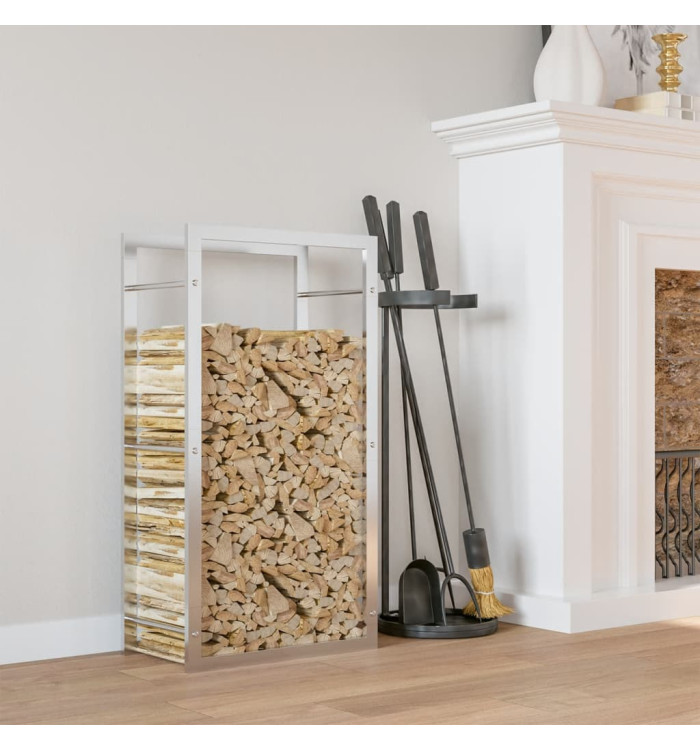Portant de bois de chauffage 80x28x154 cm acier inoxydable | Mobilier & Déco