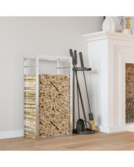Portant de bois de chauffage 80x28x154 cm acier inoxydable | Mobilier & Déco