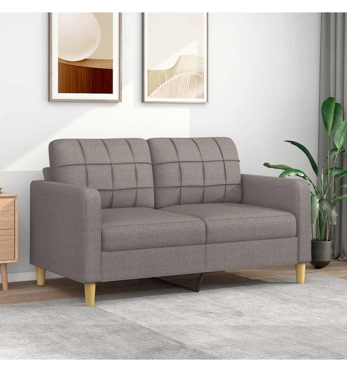 Canapé à 2 places Taupe 140 cm Tissu | Mobilier & Déco