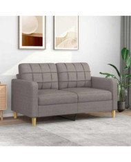 Canapé à 2 places Taupe 140 cm Tissu | Mobilier & Déco