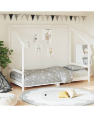 Cadre de lit pour enfants blanc 90x200 cm bois de pin massif | Mobilier & Déco