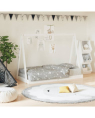 Cadre de lit pour enfant blanc 80x160 cm bois de pin massif | Mobilier & Déco