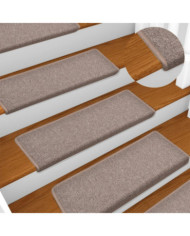 Tapis d'escalier 15 pcs 65x21x4 cm Marron clair | Mobilier & Déco