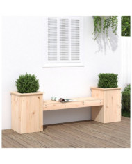 Banc avec jardinières 184,5x39,5x56,5 cm bois massif de pin | Mobilier & Déco