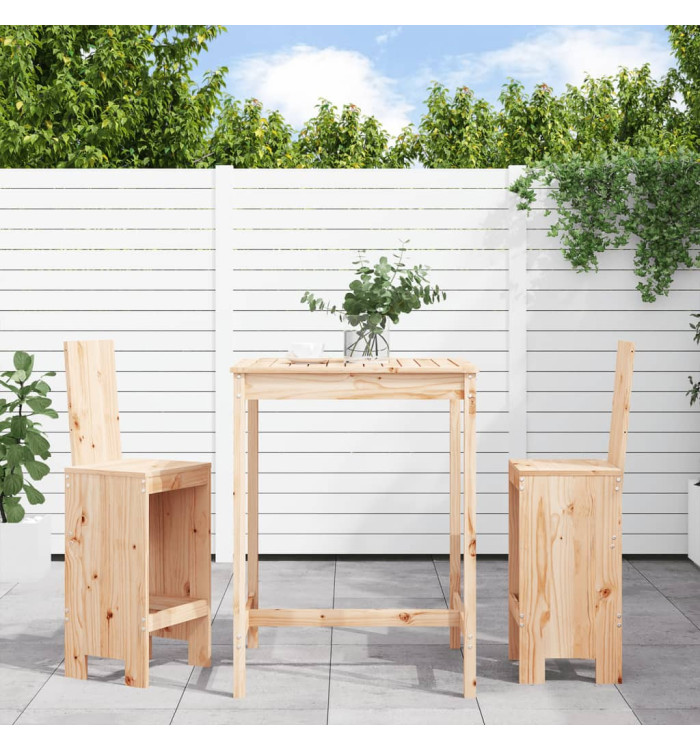 Ensemble de bar de jardin 3 pcs bois de pin massif | Mobilier & Déco