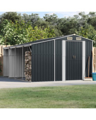 Abri de jardin anthracite 277x365,5x179 cm acier galvanisé | Mobilier & Déco