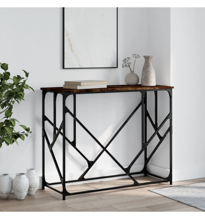 Table console chêne fumé 100x40x80 cm bois d'ingénierie | Mobilier & Déco