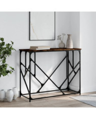 Table console chêne fumé 100x40x80 cm bois d'ingénierie | Mobilier & Déco