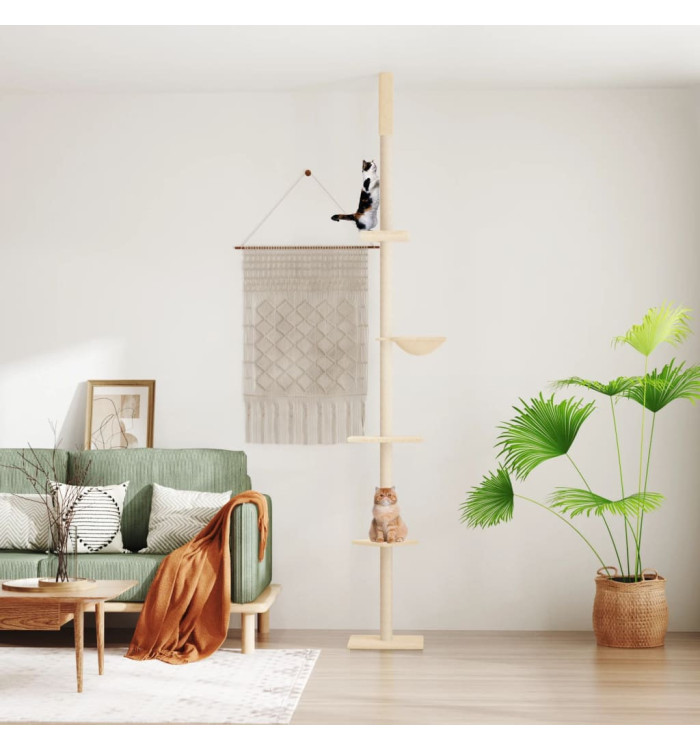 Arbre à chat du sol au plafond Crème 263,5-289,5 cm | Mobilier & Déco