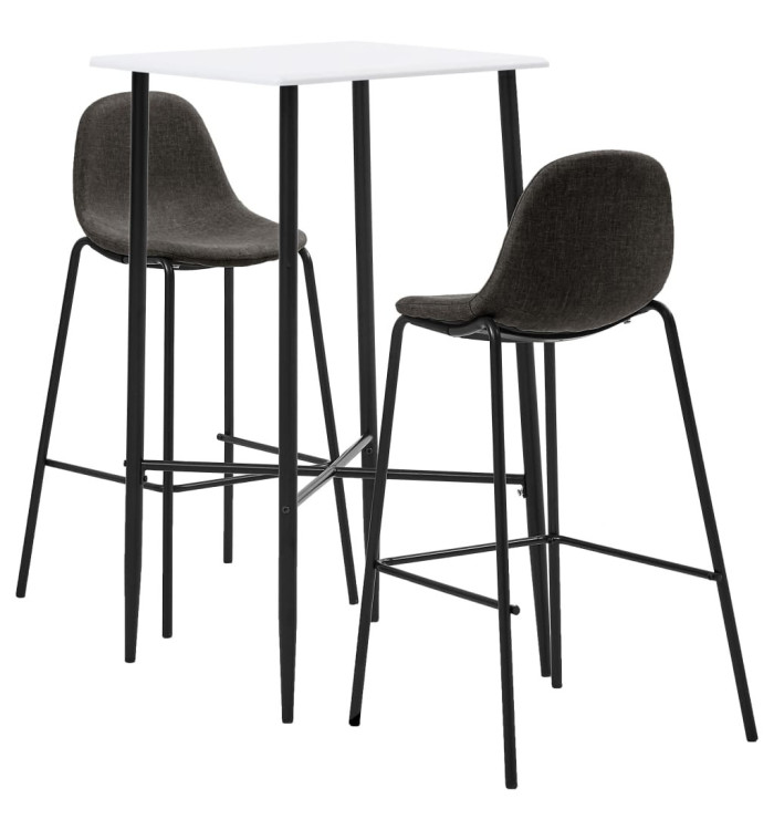 Ensemble de bar 3 pcs Tissu Gris foncé | Mobilier & Déco