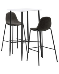 Ensemble de bar 3 pcs Tissu Gris foncé | Mobilier & Déco