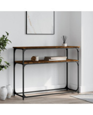Table console chêne fumé 100x35,5x75 cm bois d'ingénierie | Mobilier & Déco