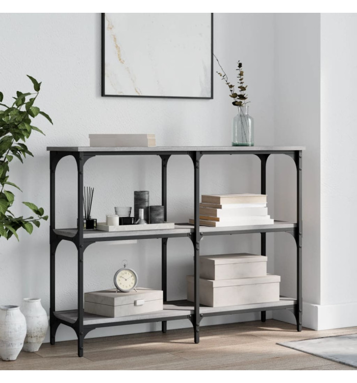 Table console sonoma gris 100x29x75 cm bois d'ingénierie | Mobilier & Déco