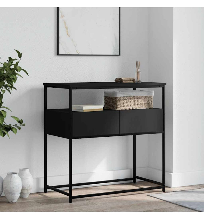 Table console noir 75x40x75 cm bois d'ingénierie | Mobilier & Déco