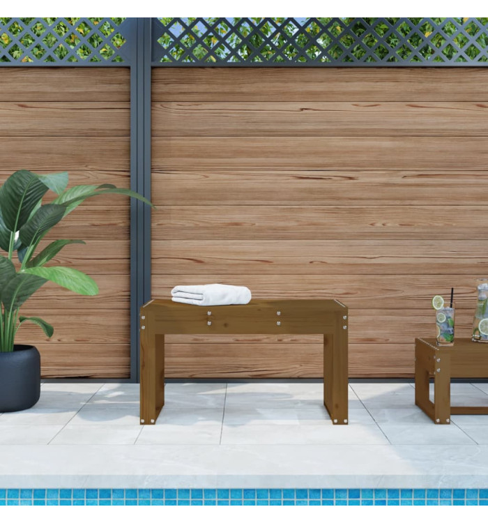 Banc de jardin marron miel 80x38x45 cm bois de pin massif | Mobilier & Déco