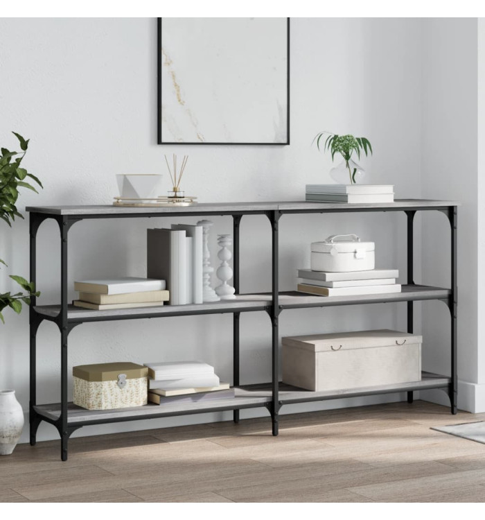 Table console sonoma gris 150x29x75 cm bois d'ingénierie | Mobilier & Déco