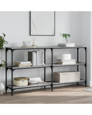 Table console sonoma gris 150x29x75 cm bois d'ingénierie | Mobilier & Déco