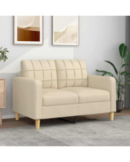 Canapé à 2 places Crème 120 cm Tissu | Mobilier & Déco