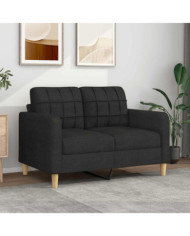 Canapé à 2 places Noir 120 cm Tissu | Mobilier & Déco