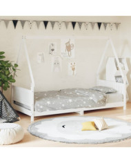 Cadre de lit pour enfants blanc 90x200 cm bois de pin massif | Mobilier & Déco