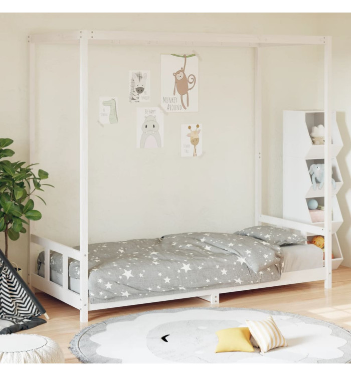 Cadre de lit pour enfants blanc 90x190 cm bois de pin massif | Mobilier & Déco