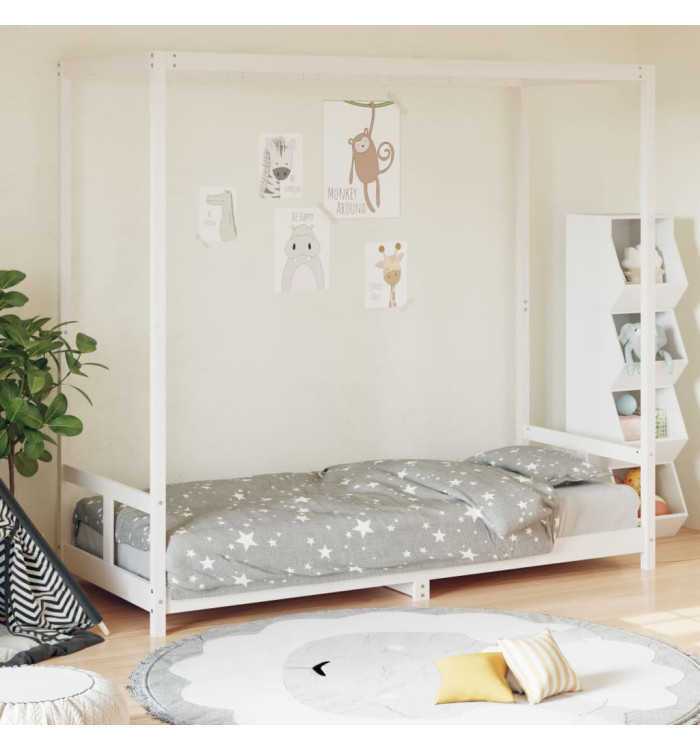 Cadre de lit pour enfants blanc 80x200 cm bois de pin massif | Mobilier & Déco