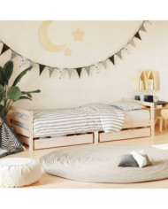 Cadre de lit enfant avec tiroirs 90x200 cm bois de pin massif | Mobilier & Déco