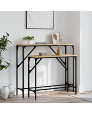 Tables console 2 pcs chêne sonoma bois d'ingénierie | Mobilier & Déco