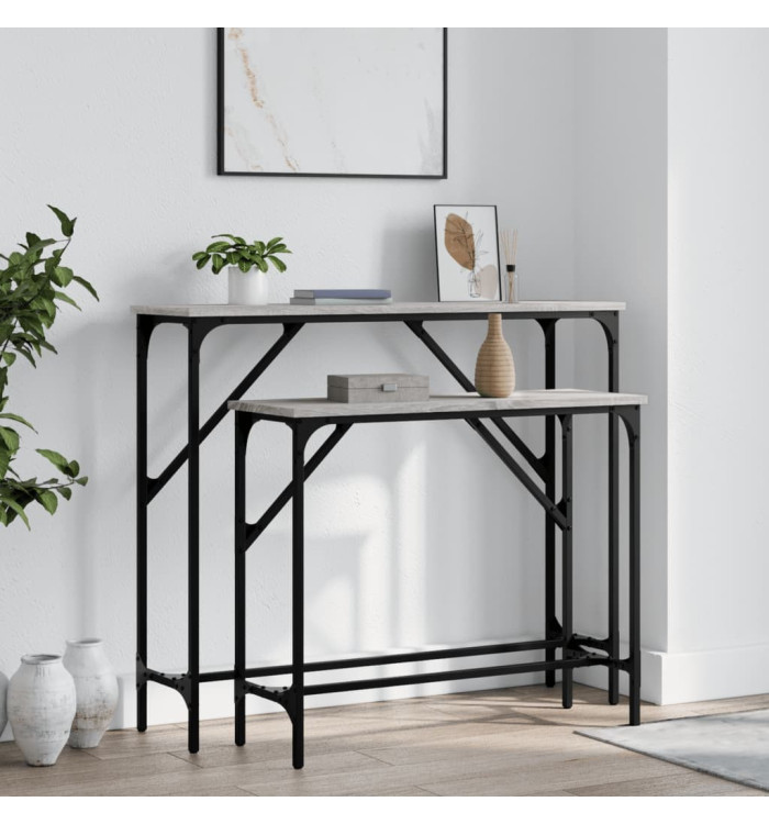 Tables console 2 pcs sonoma gris bois d'ingénierie | Mobilier & Déco