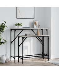 Tables console 2 pcs sonoma gris bois d'ingénierie | Mobilier & Déco