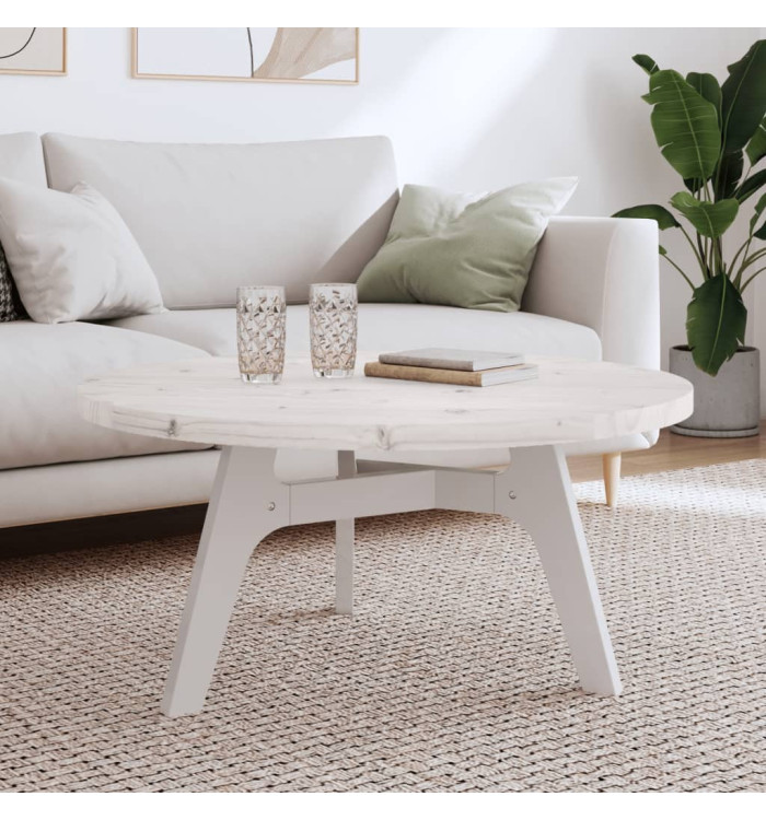 Dessus de table rond blanc Ø90x3 cm bois de pin massif | Mobilier & Déco