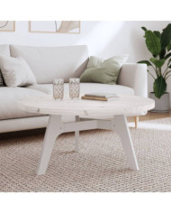 Dessus de table rond blanc Ø90x3 cm bois de pin massif | Mobilier & Déco
