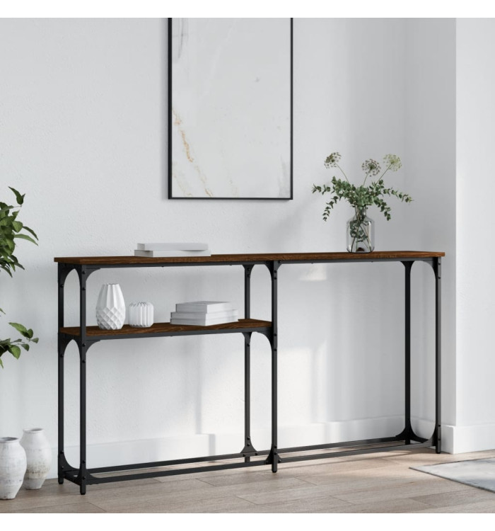 Table console chêne marron 145x22,5x75 cm bois d'ingénierie | Mobilier & Déco