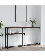 Table console chêne marron 145x22,5x75 cm bois d'ingénierie | Mobilier & Déco