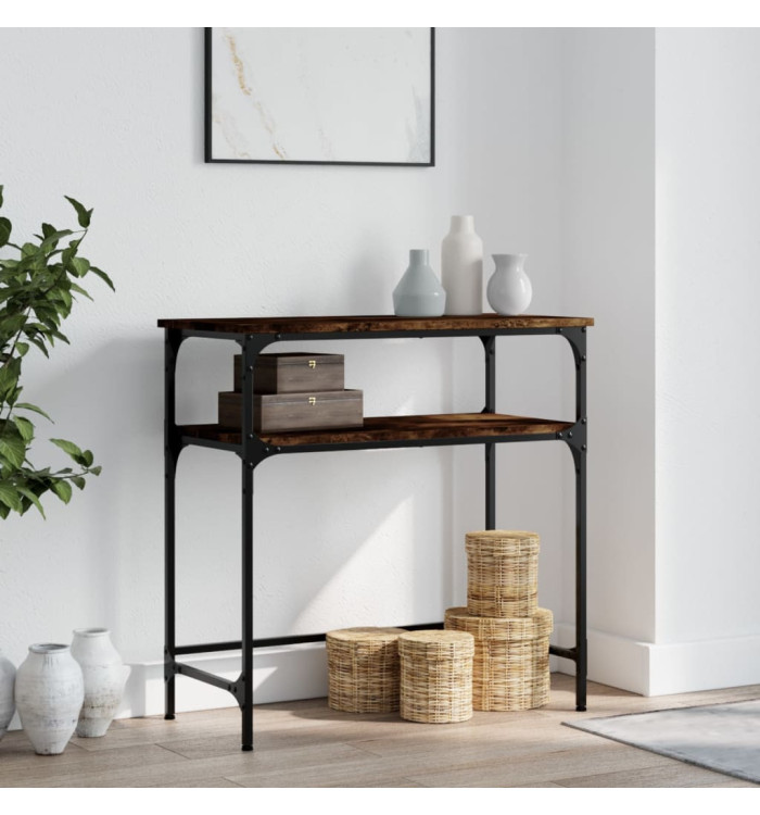 Table console chêne fumé 75x35,5x75 cm bois d'ingénierie | Mobilier & Déco