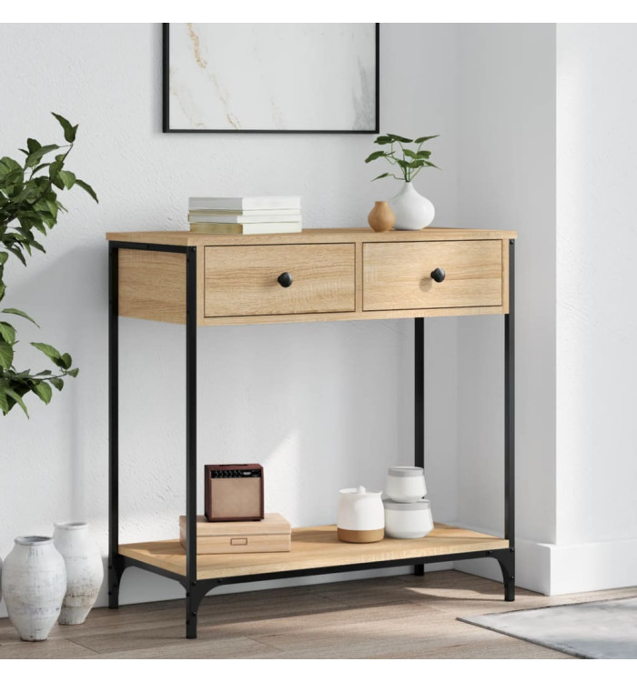 Table console chêne sonoma 75x34,5x75 cm bois d'ingénierie | Mobilier & Déco