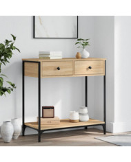 Table console chêne sonoma 75x34,5x75 cm bois d'ingénierie | Mobilier & Déco
