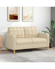 Canapé à 2 places Crème 140 cm Tissu | Mobilier & Déco