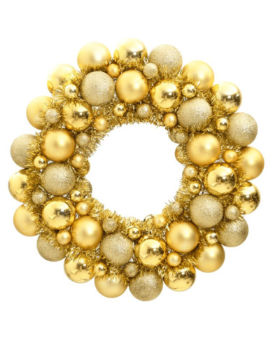 Couronne de Noël doré 45 cm polystyrène | Mobilier & Déco