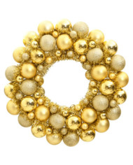 Couronne de Noël doré 45 cm polystyrène | Mobilier & Déco