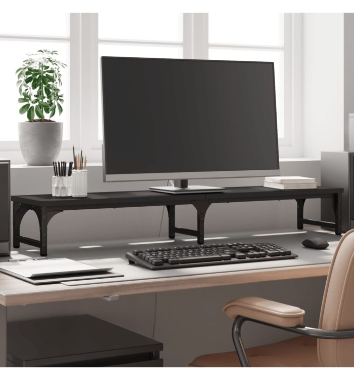 Support de moniteur noir 105x23x15,5 cm bois d'ingénierie | Mobilier & Déco